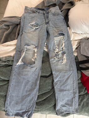 Aeropostale 90s baggy - Light Wash Distressed Ripped Jeans
